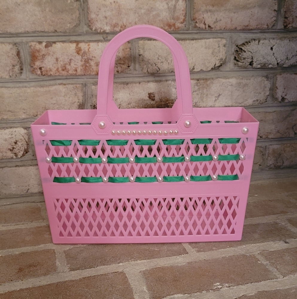 Pink and Green Women's Tote Bag